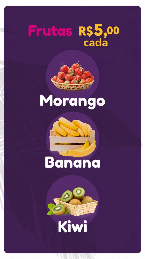 Cardápio Maroma, página 2 de 13 — Frutas para o açaí