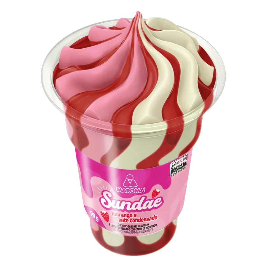 Sundae Morango e Leite Condensado — Maroma