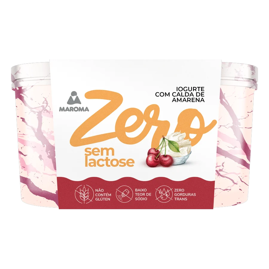 Sorvete Zero Lactose Iogurte com Calda de Amarena 1 L — Maroma