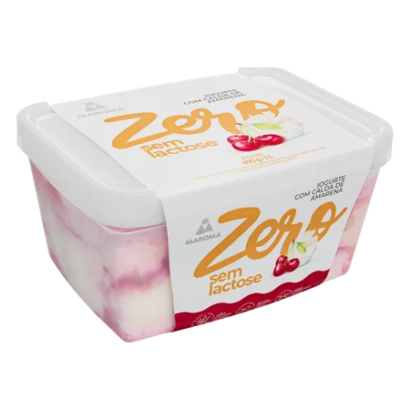 Sorvete Zero Lactose Iogurte com Calda de Amarena 1 L